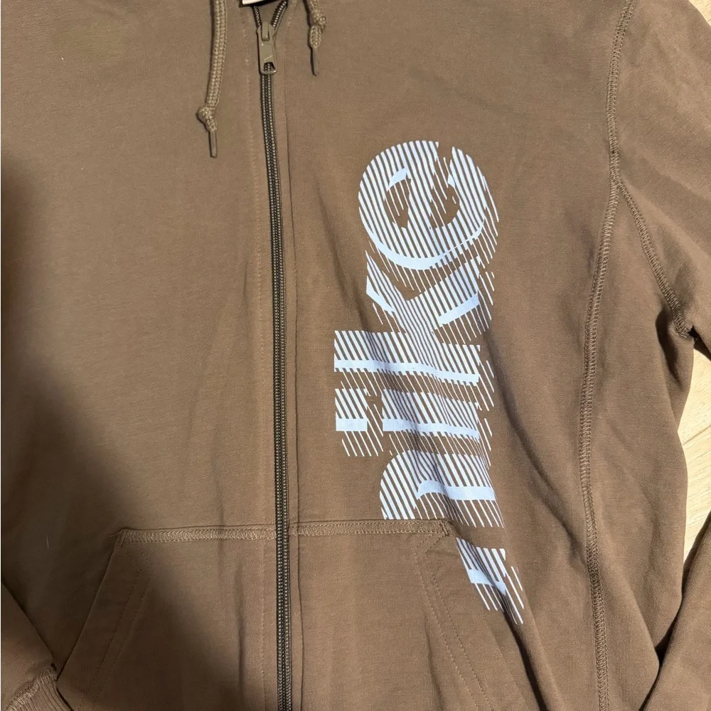 Nike Brown Hoodie with Blue‎ Logo